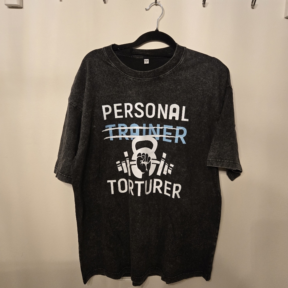 T-shirt bundle! 6 Black Unisex XXL 100% cotton S/Sl graphic work-out themed T's - Picture 2 of 9